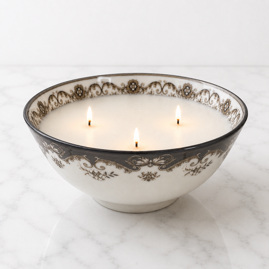 Elegant Brown Bowl Candle