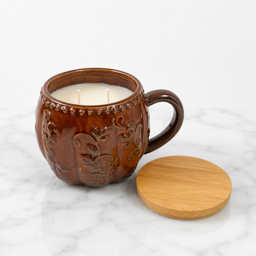 18oz Brown Pumpkin Coffee Cup Candle
