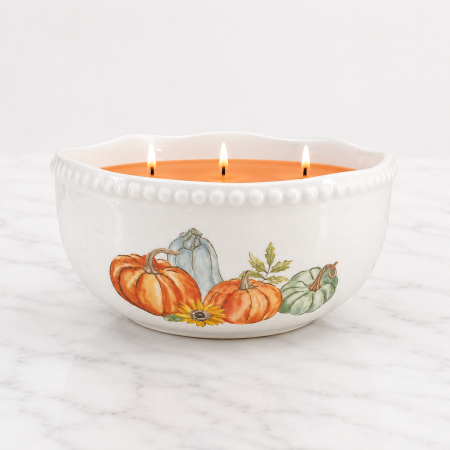 White Milk Pumpkin Bowl Candle