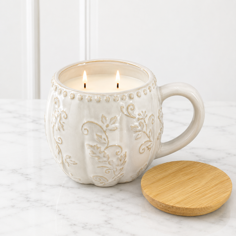 18oz White Pumpkin Coffee Cup Candle
